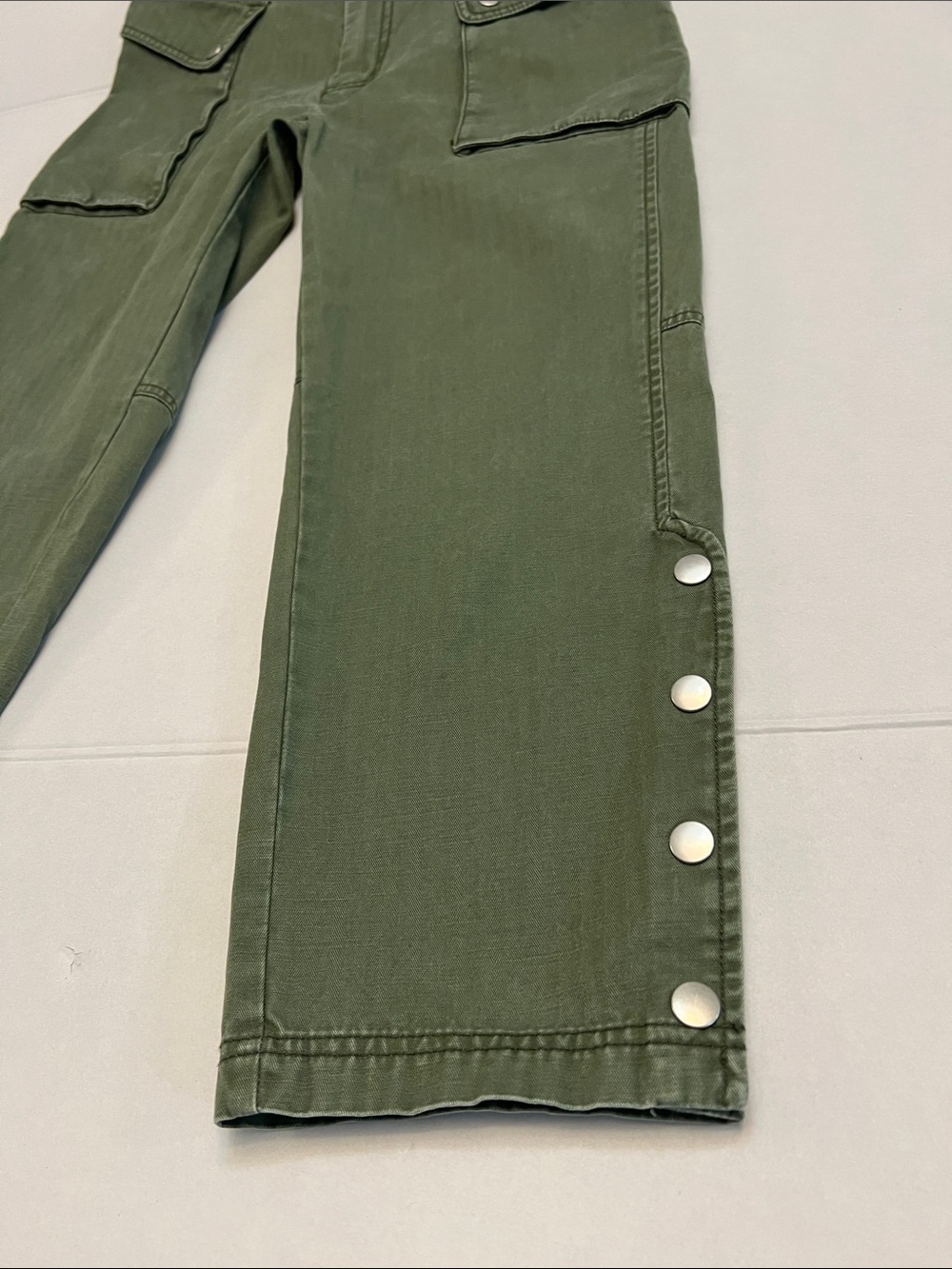MARISSA WEBB UTILITY CARGO PANTS GREEN HIGH WAISTED 100% COTTON SIZE 4 WOMENS - Picture 3 of 16